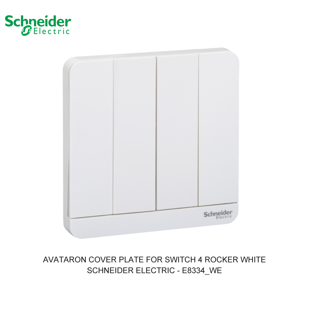 AVATARON COVER PLATE FOR SWITCH 4 ROCKER WHITE