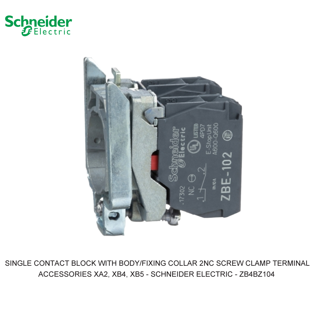 SINGLE CONTACT BLOCK WITH BODY/FIXING COLLAR 2NC SCREW CLAMP TERMINAL