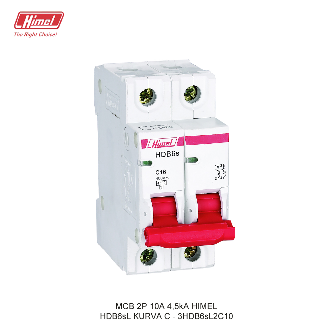 MCB HIMEL HDB6sL C 2P 10A 4,5kA