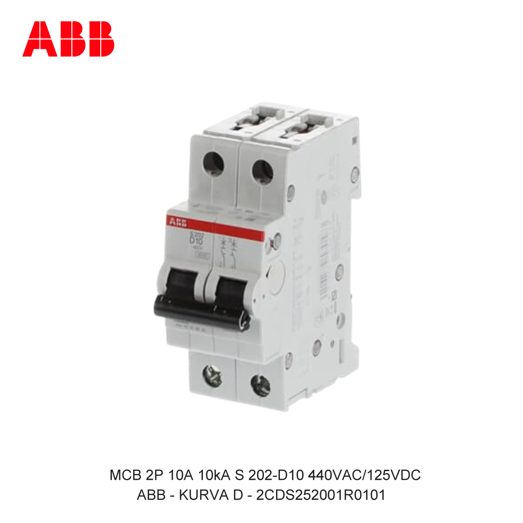 MCB 2P 10A 6kA/10kA KURVA D