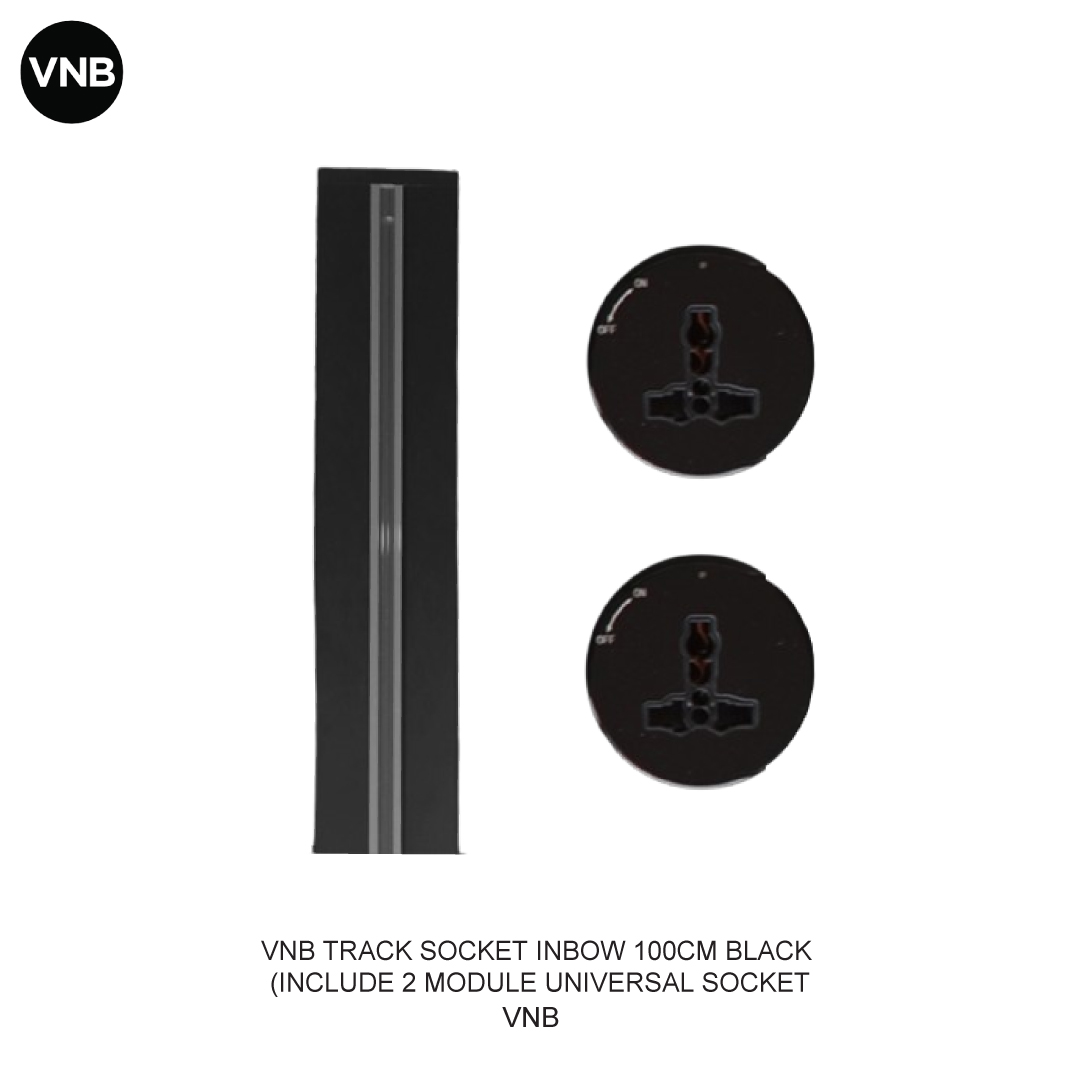 VNB TRACK SOCKET INBOW 100CM BLACK (INCLUDE 2 MODULE UNIVERSAL SOCKET