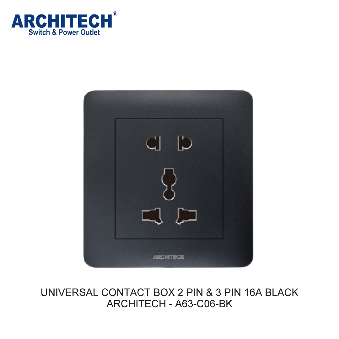 KOTAK KONTAK UNIVERSAL 2 PIN & 3 PIN 16A HITAM