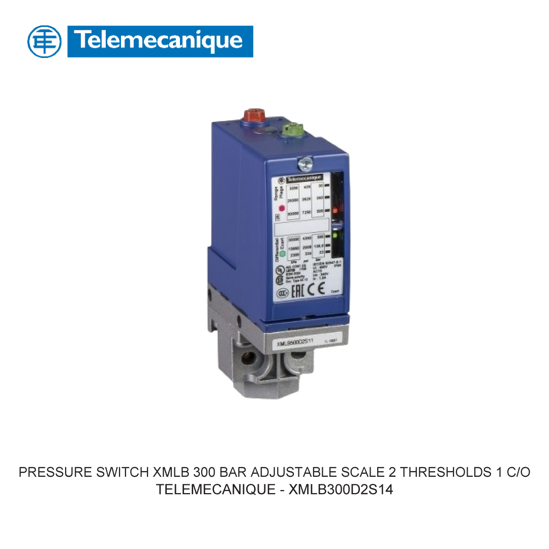 PRESSURE SWITCH XMLB 300 BAR ADJUSTABLE SCALE 2 THRESHOLDS 1 C/O