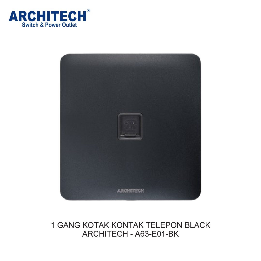 1 GANG KOTAK KONTAK TELEPON HITAM
