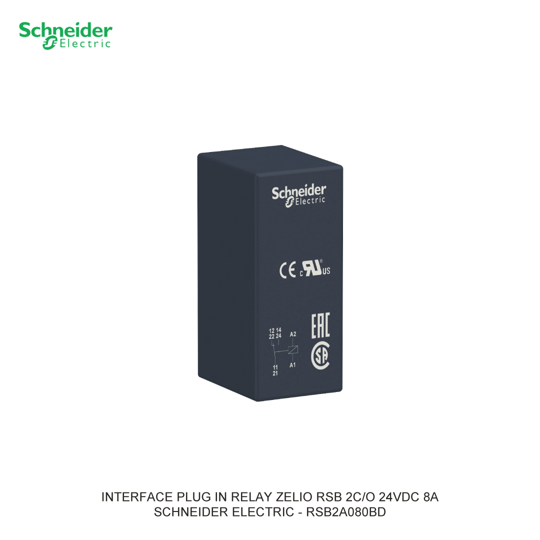 INTERFACE PLUG IN RELAY ZELIO RSB 2C/O 24VDC 8A