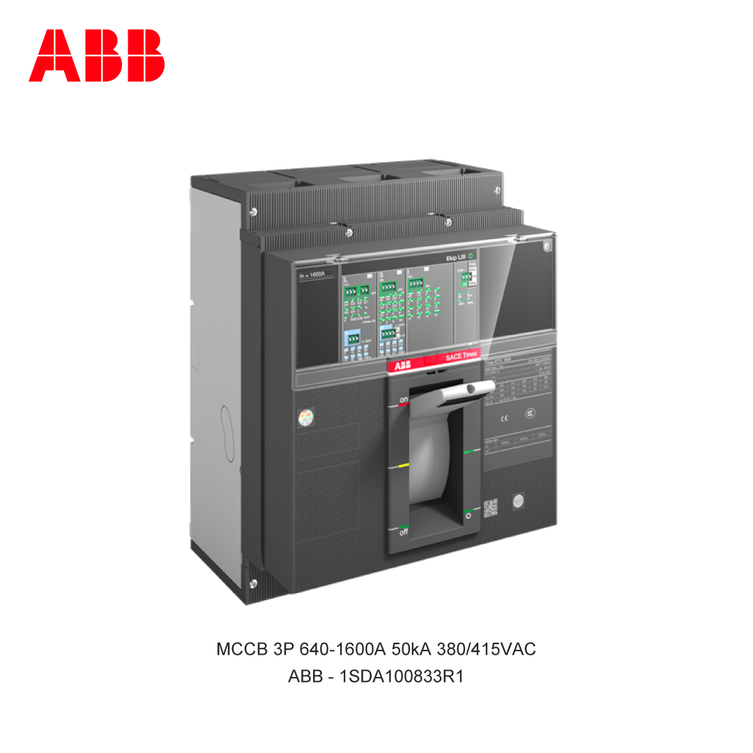 MCCB 3P 640-1600A 50kA 380/415VAC Trip Unit LSI Manually Operated ABB