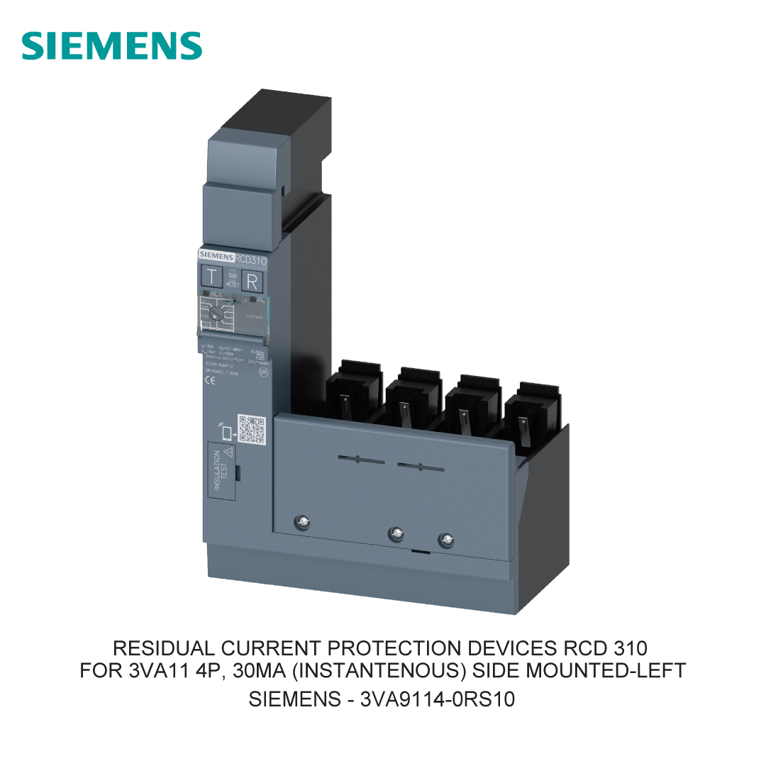 RESIDUAL CURRENT PROTECTION DEVICES RCD 310 FOR 3VA11 4P, 30MA (INSTANTENOUS) SIDE MOUNTED-LEFT