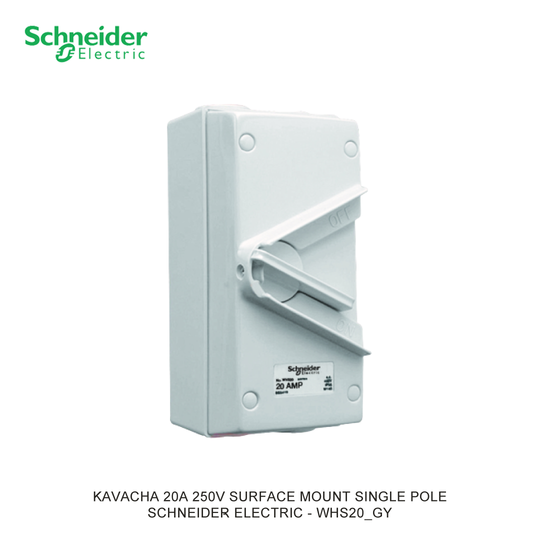 KAVACHA 20A 250V SURFACE MOUNT SINGLE POLE ISOLATING SWITCH IP66