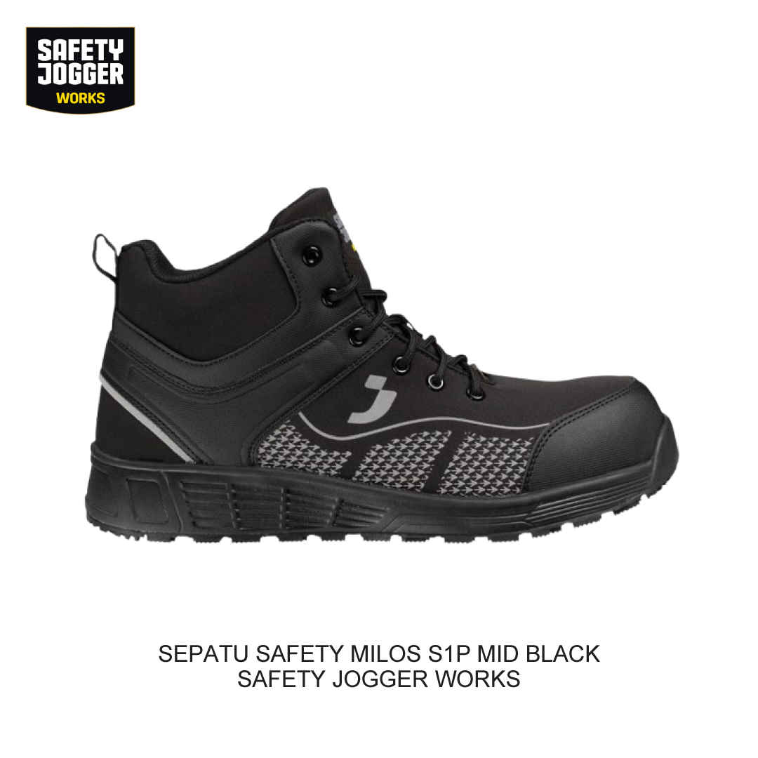 SEPATU SAFETY MILOS S1P MID BLACK