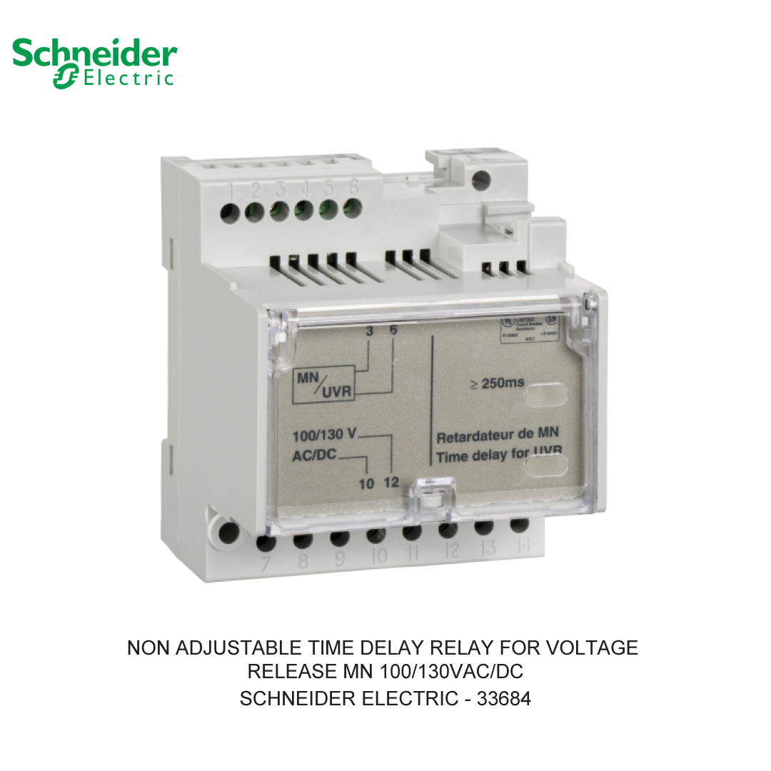 NON ADJUSTABLE TIME DELAY RELAY FOR VOLTAGE RELEASE MN 100/130V AC/DC