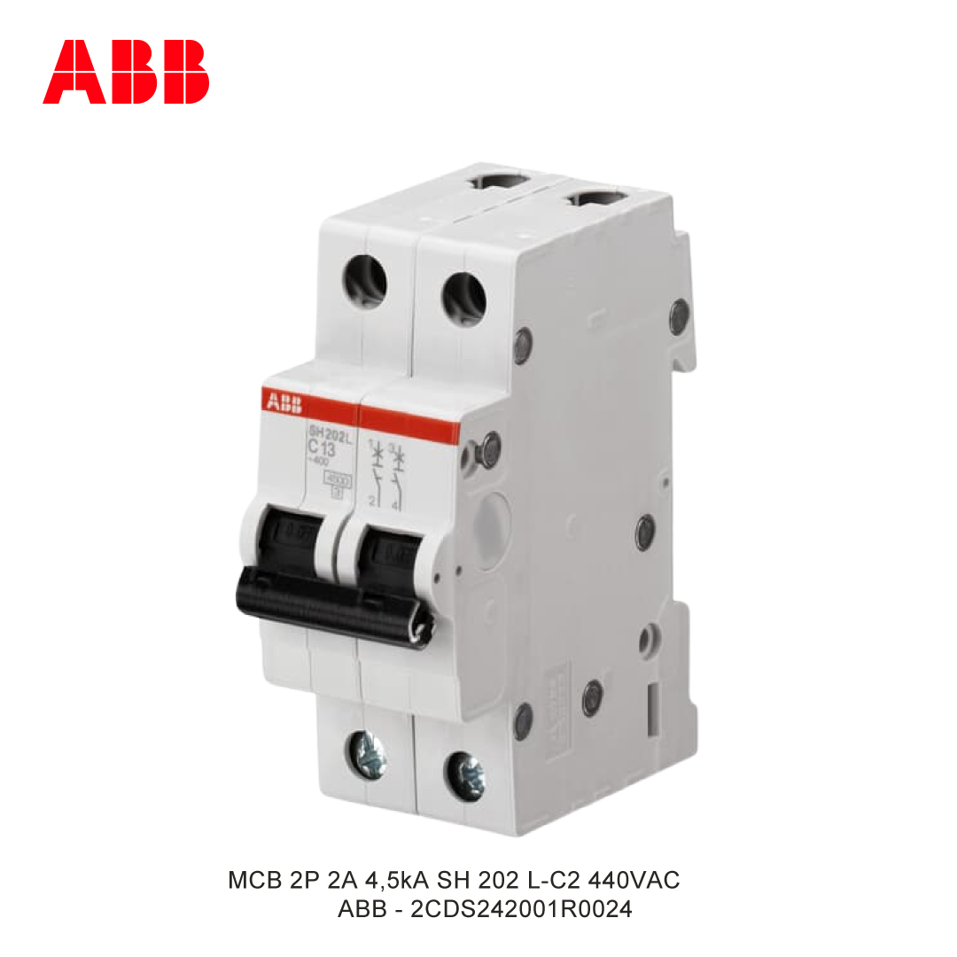 MCB 2P 2A 4,5kA KURVA C