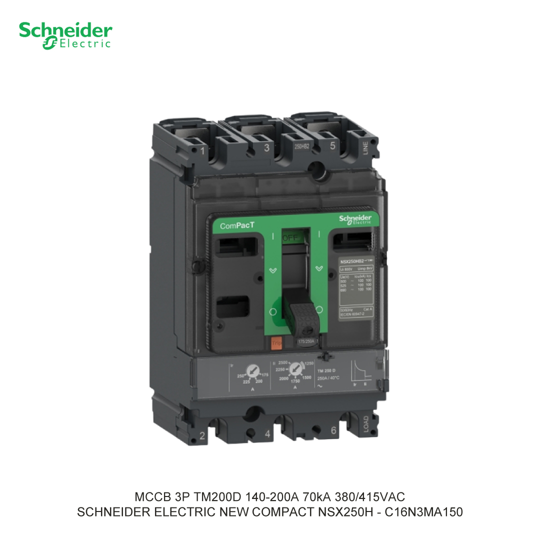 MCCB 3P TM200D 140-200A 70KA 380/415VAC
