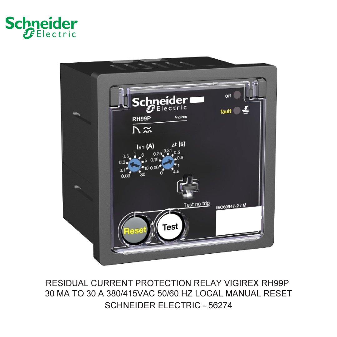 RESIDUAL CURRENT PROTECTION RELAY VIGIREX RH99P 30MA TO 30 A 380/415VAC 50/60HZ LOCAL MANUAL RESET