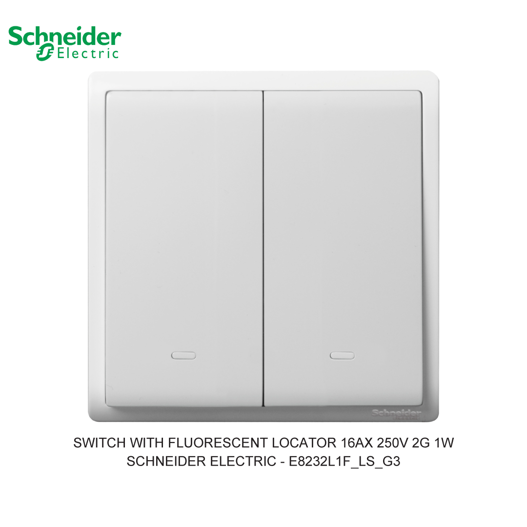 SWITCH WITH FLUORESCENT LOCATOR 16AX 250V 2G 1W