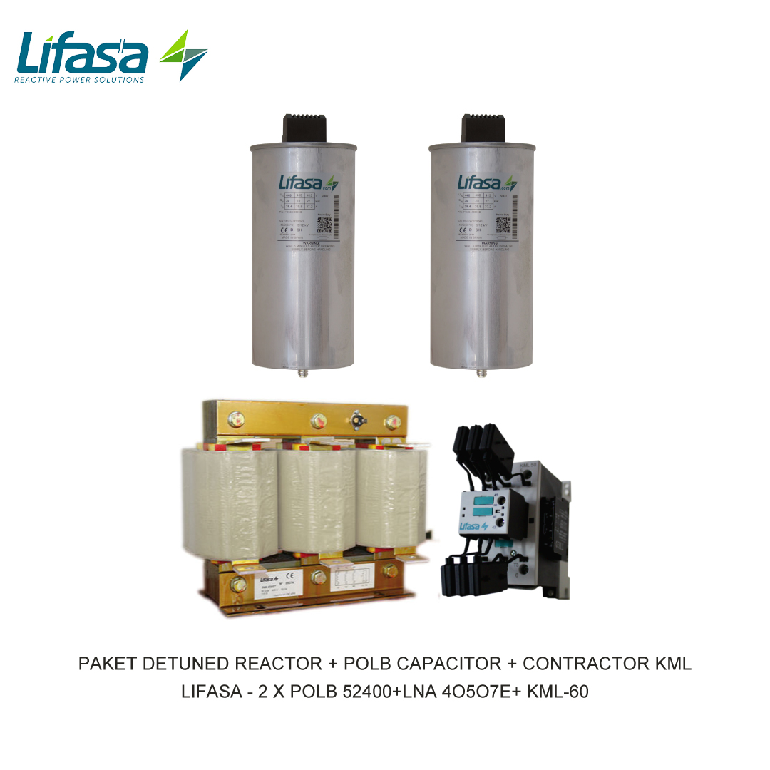 LIFASA PAKET DETUNED REACTOR + POLB CAPACITOR 525V + CONTRACTOR KML 50kVAR 400/415V