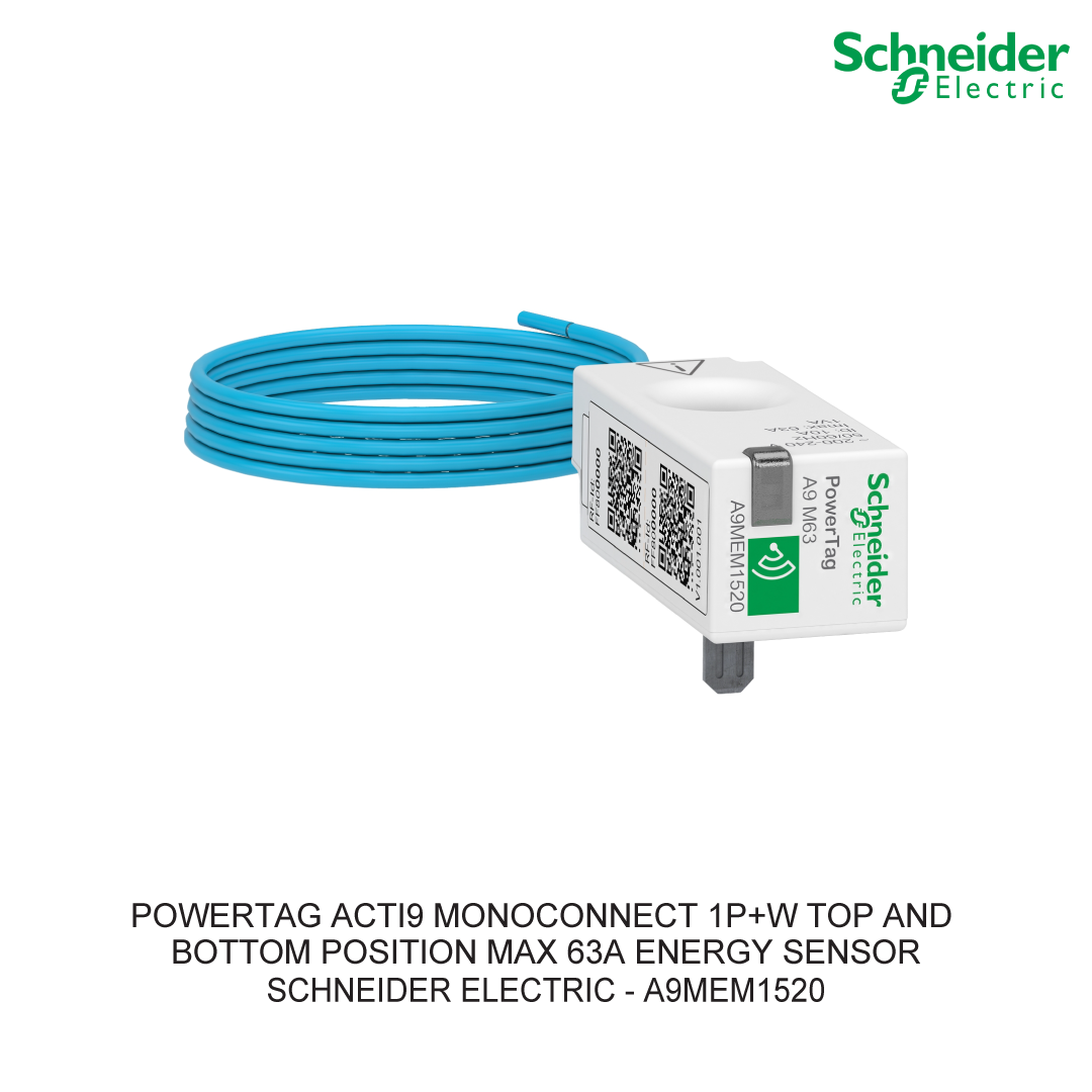 POWERTAG ACTI9 MONOCONNECT 1P+W TOP AND BOTTOM POSITION MAX 63A ENERGY SENSOR