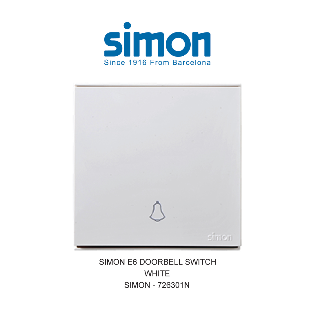 SIMON E6 SAKELAR BEL PINTU PUTIH