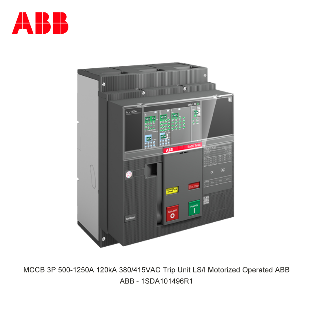MCCB 3P 500-1250A 120kA 380/415VAC Trip Unit LS/I Motorized Operated ABB