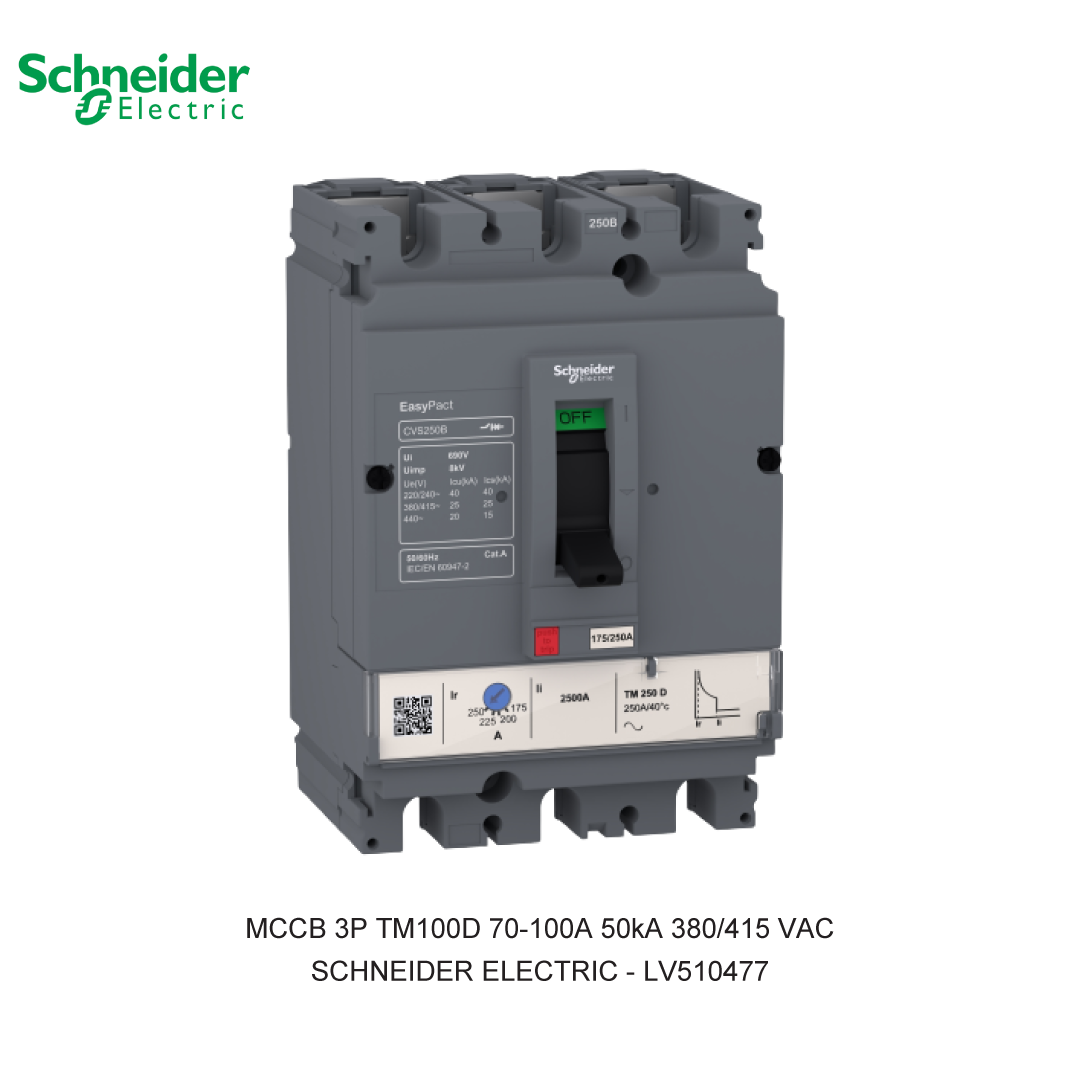 MCCB 3P TM100D 70-100A 50KA 380/415VAC