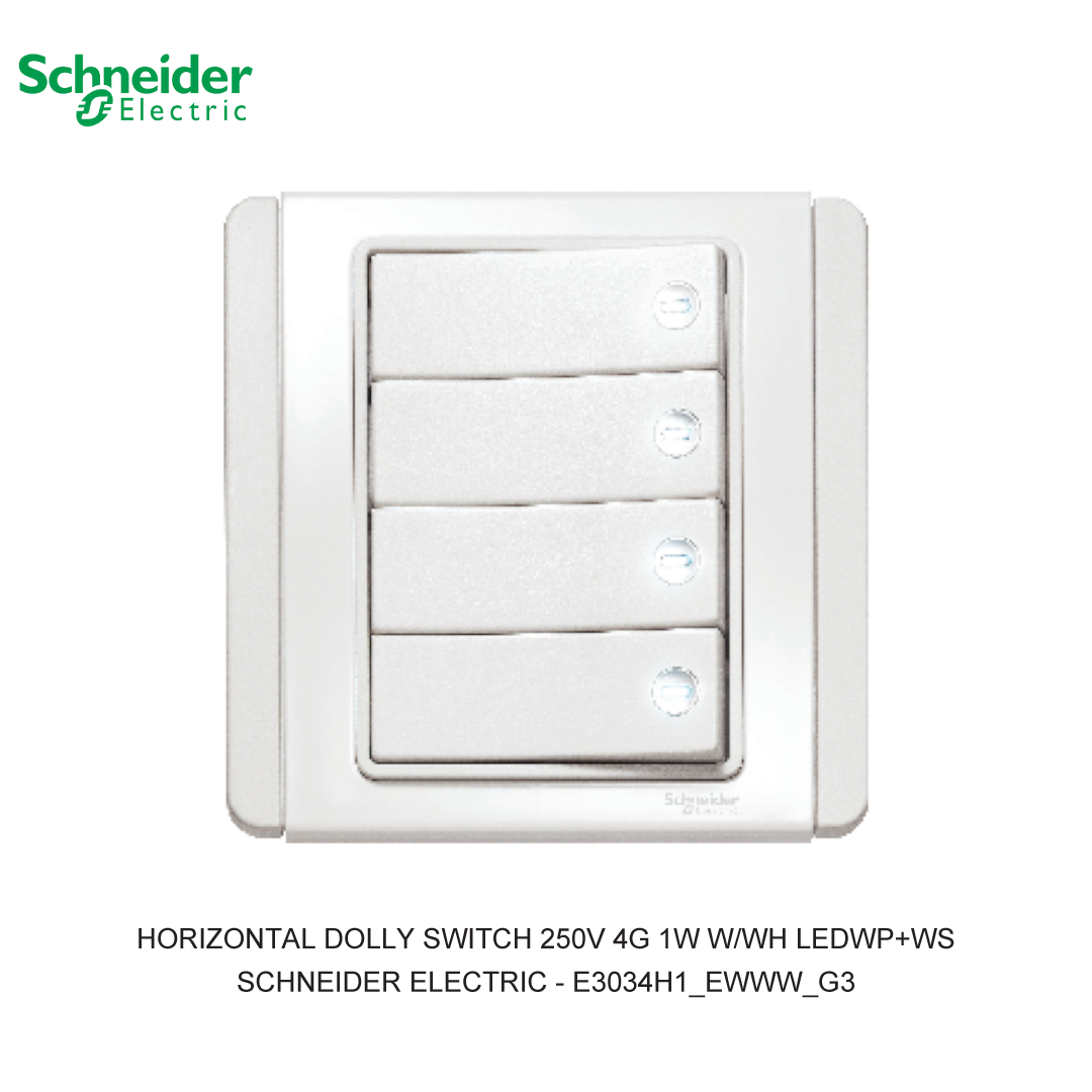HORIZONTAL DOLLY SWITCH 250V 4G 1W W/WH LEDWP+WS