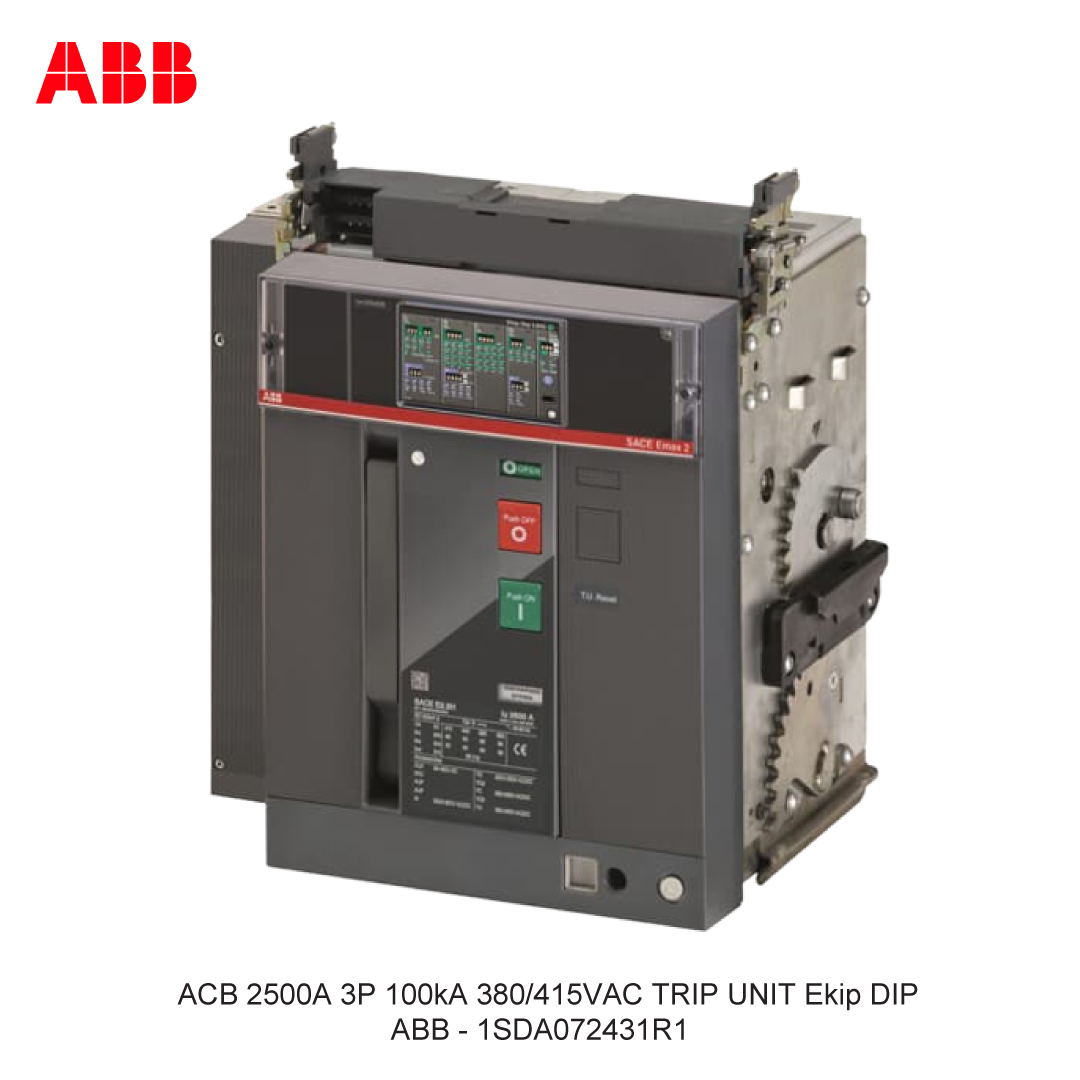 ACB 2500A 3P 100kA 380/415VAC TRIP UNIT Ekip DIP ABB
