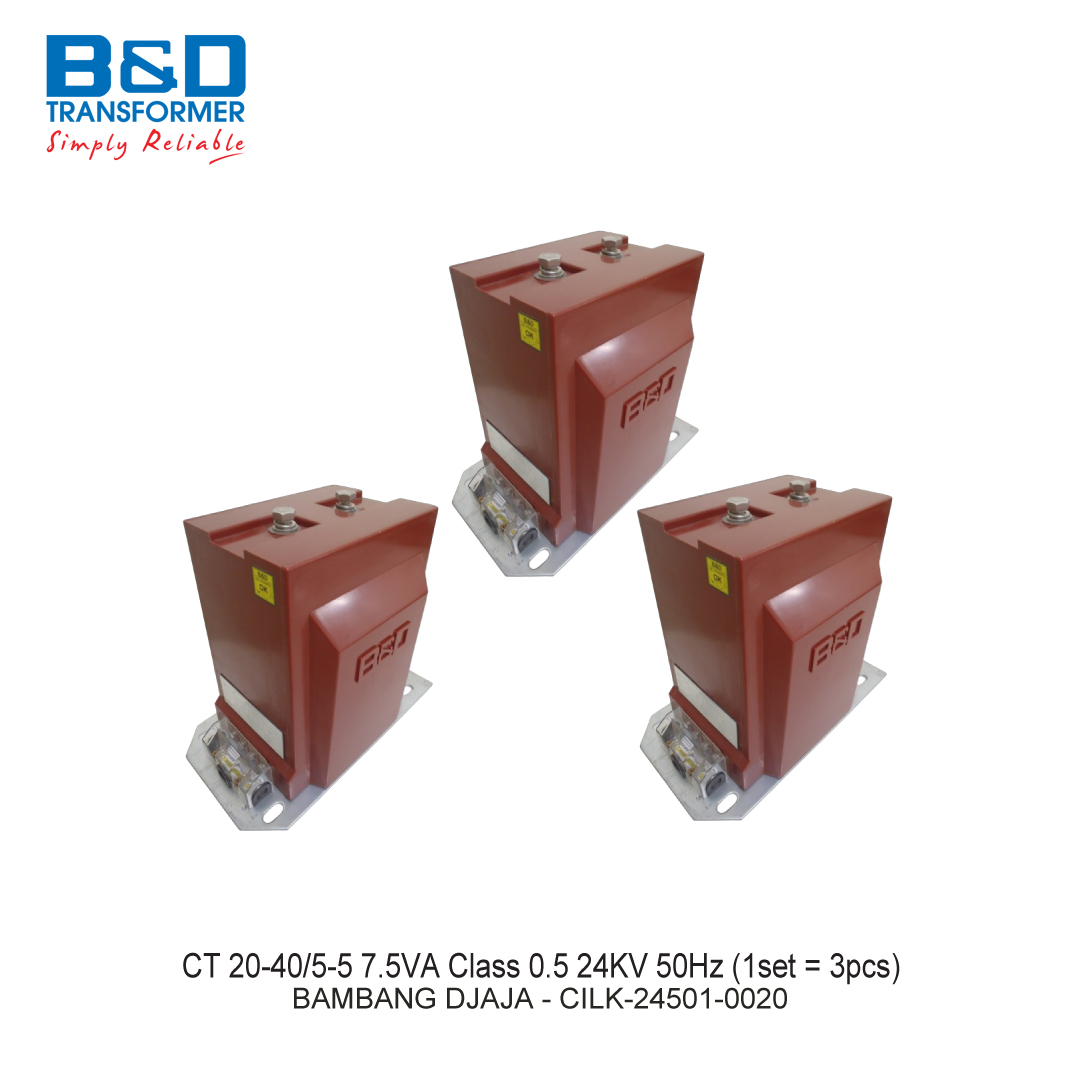 CT 20-40/5-5 7.5VA Class 0.5 24KV 50Hz (1set = 3pcs)