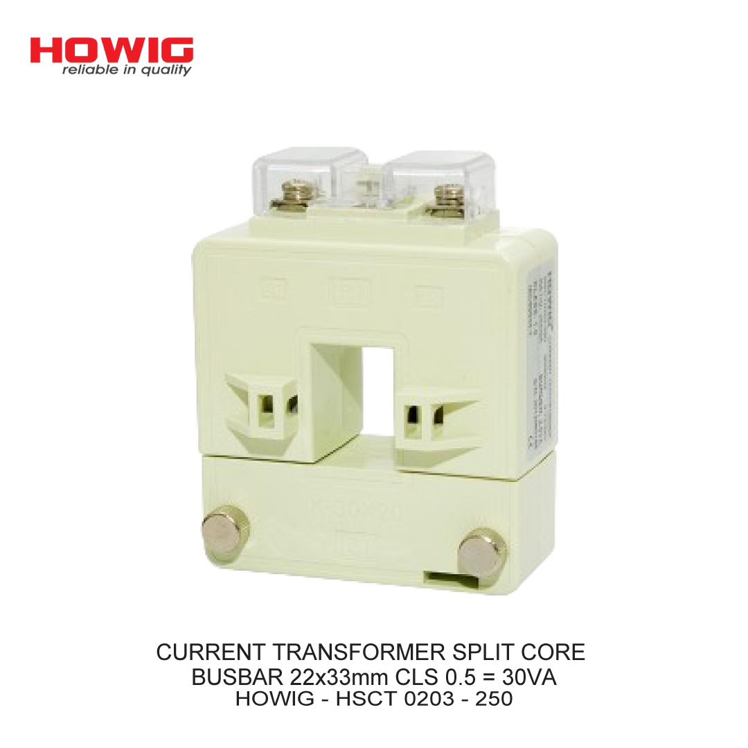 CURRENT TRANSFORMER SPLIT CORE BUSBAR 22x33mm CLS 0.5 = 2.5VA