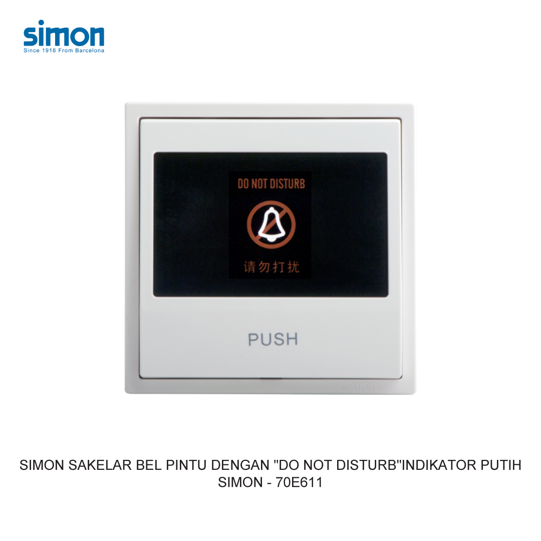 SIMON i7 SAKELAR BEL PINTU DENGAN "DO NOT DISTURB"INDIKATOR WHITE