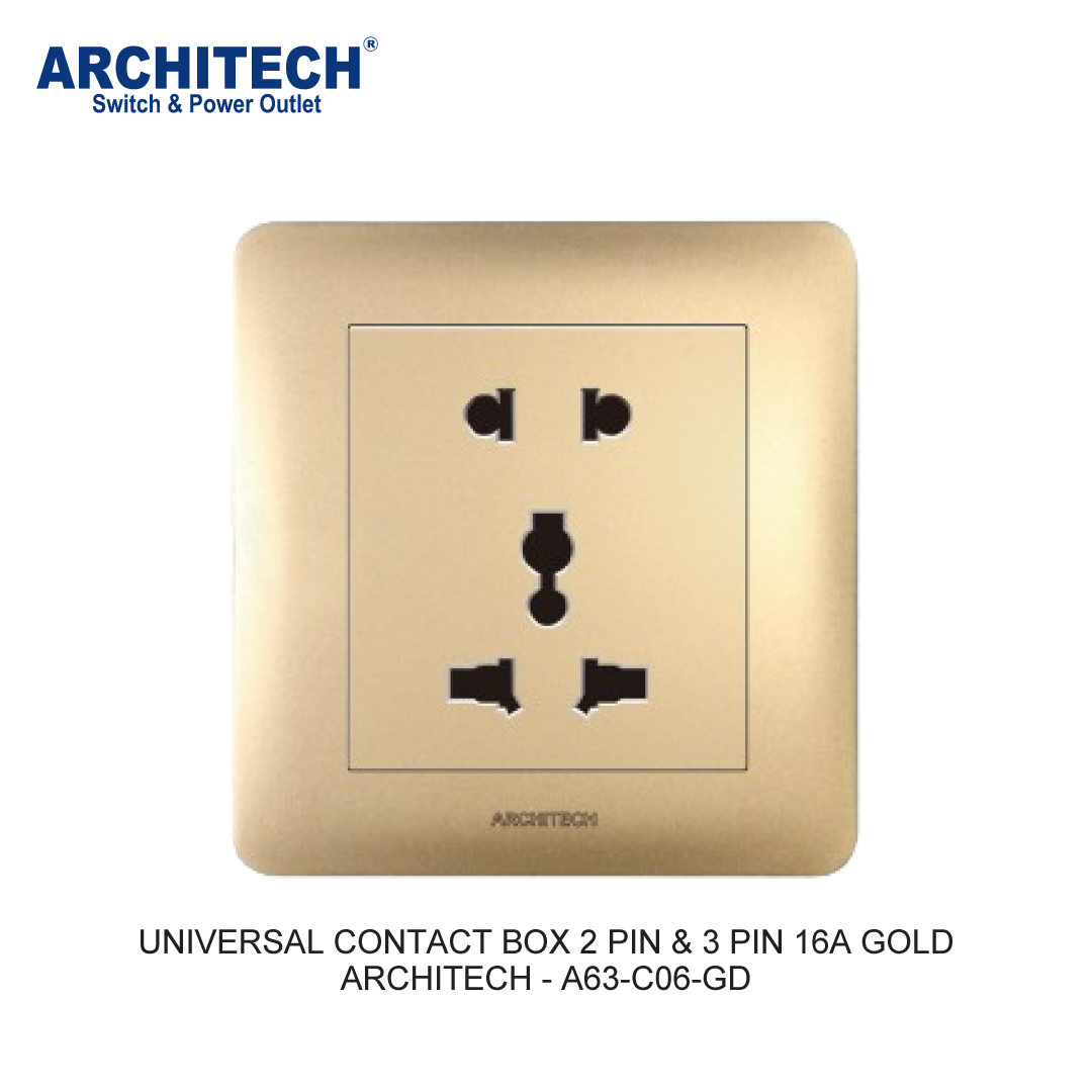 KOTAK KONTAK UNIVERSAL 2 PIN & 3 PIN 16A EMAS