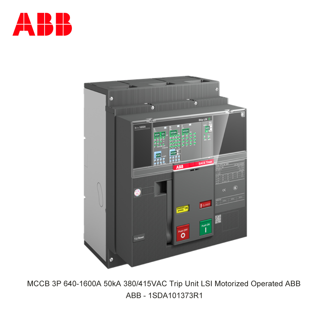 MCCB 3P 640-1600A 50kA 380/415VAC Trip Unit LSI Motorized Operated ABB