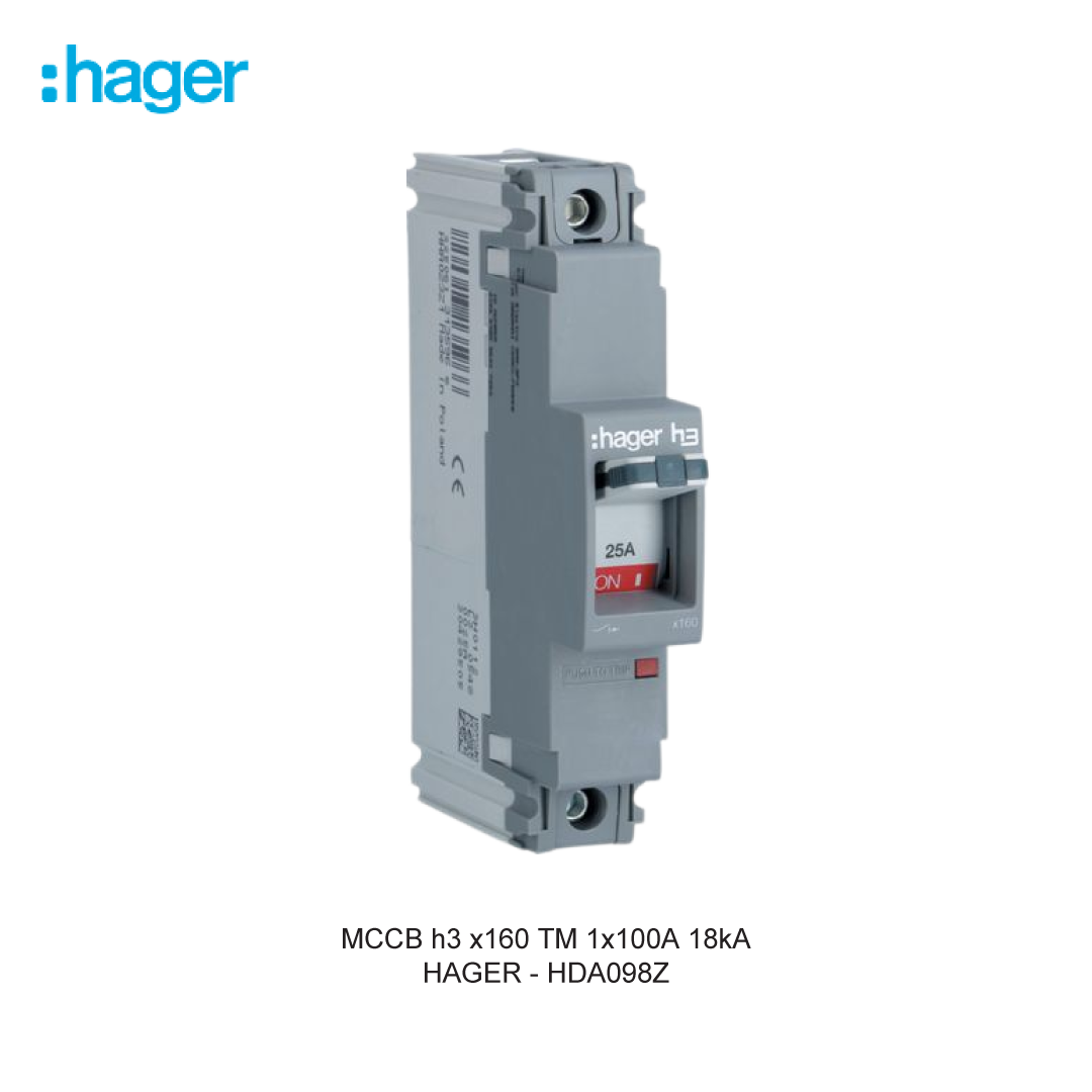 MCCB h3 x160 TM 1x100A 18kA