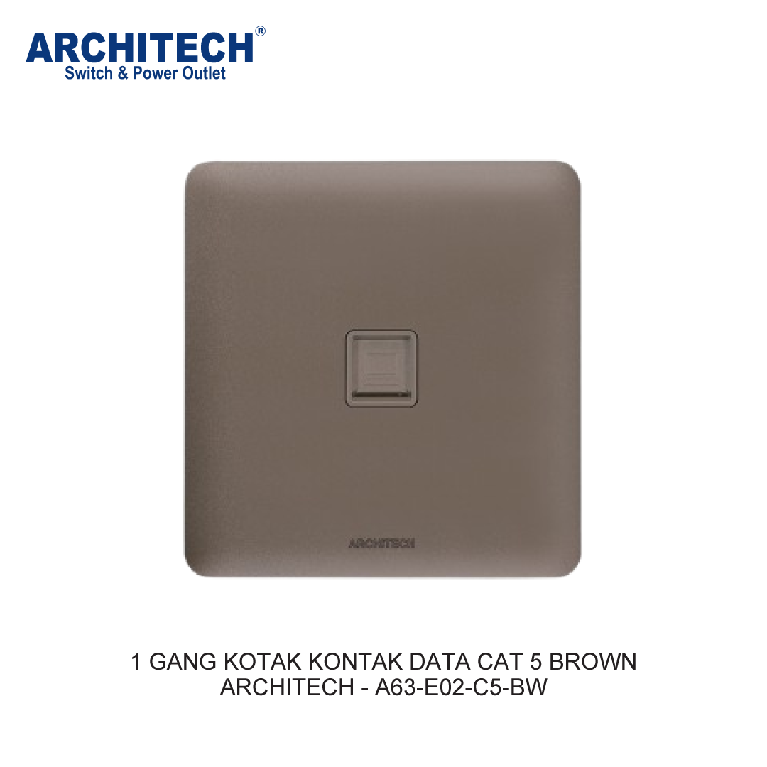 1 GANG KOTAK KONTAK DATA CAT 5 COKLAT