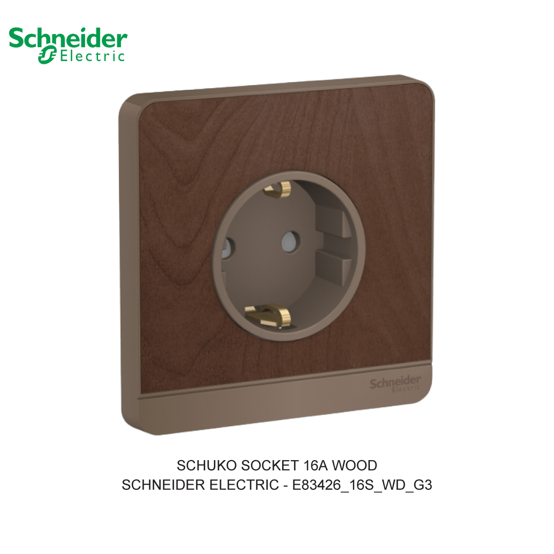SCHUKO SOCKET 16A WOOD