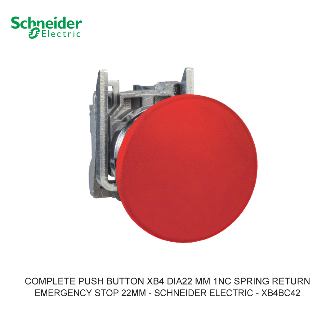 COMPLETE PUSH BUTTON XB4 DIA22 MM 1NC SPRING RETURN