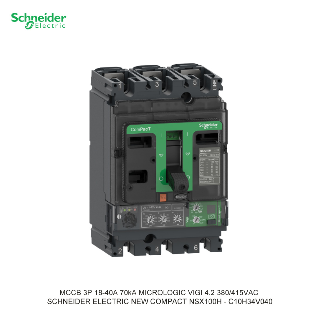 MCCB 3P 18-40A 70KA MICROLOGIC VIGI 4.2 380/415VAC