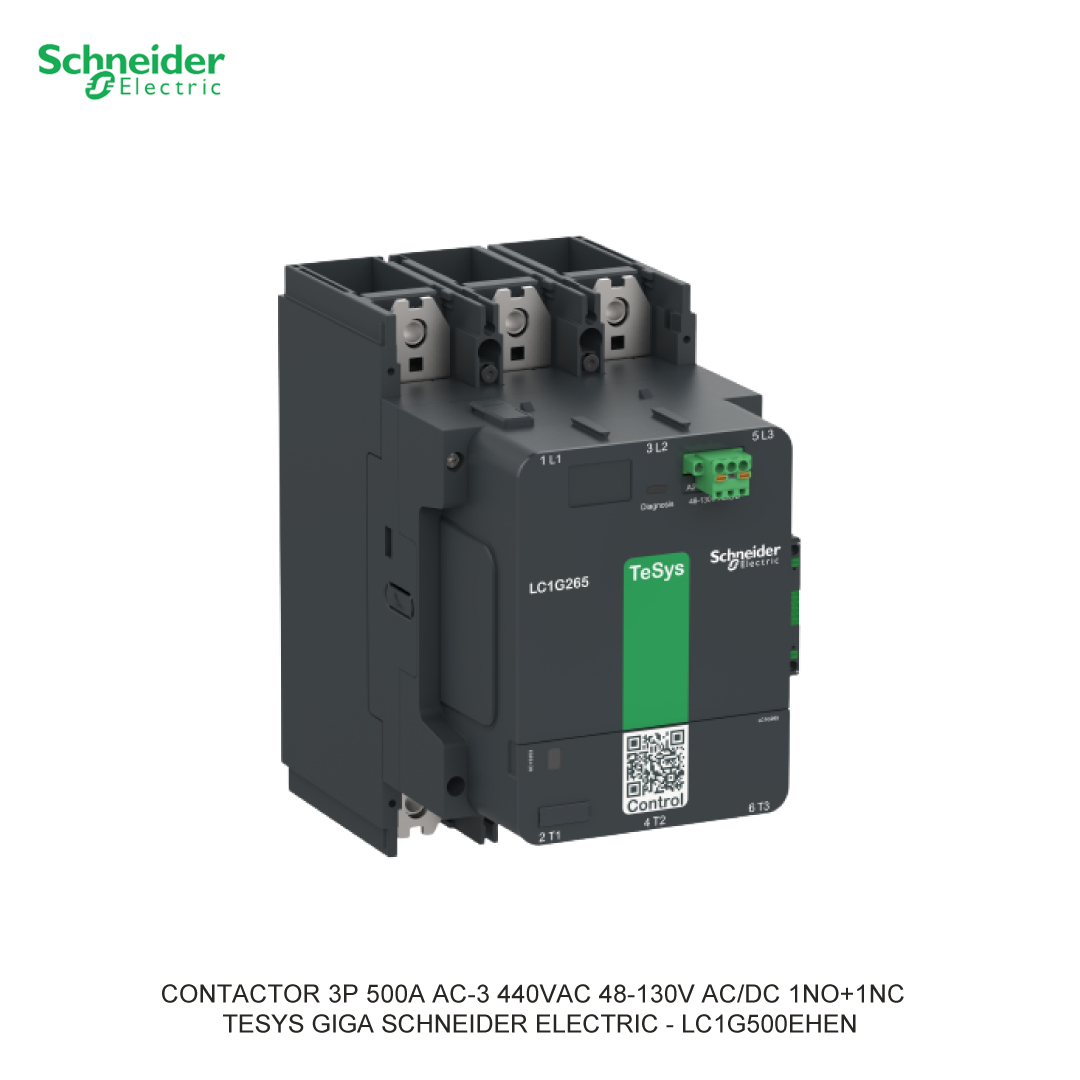 CONTACTOR 3P 500A AC-3 440VAC 48-130V AC/DC 1NO+1NC