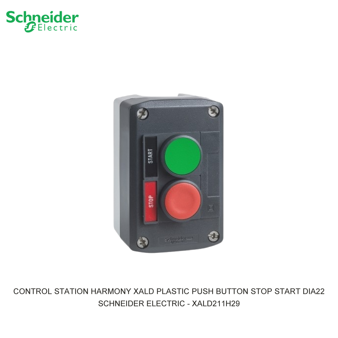 CONTROL STATION HARMONY XALD PLASTIC PUSH BUTTON STOP START DIA22 DARK GREY
