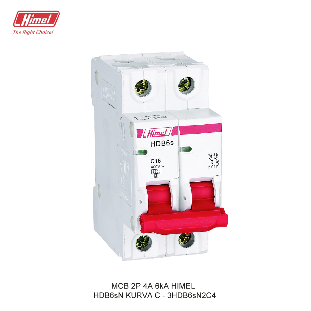 MCB HIMEL HDB6sN C 2P 4A 6kA