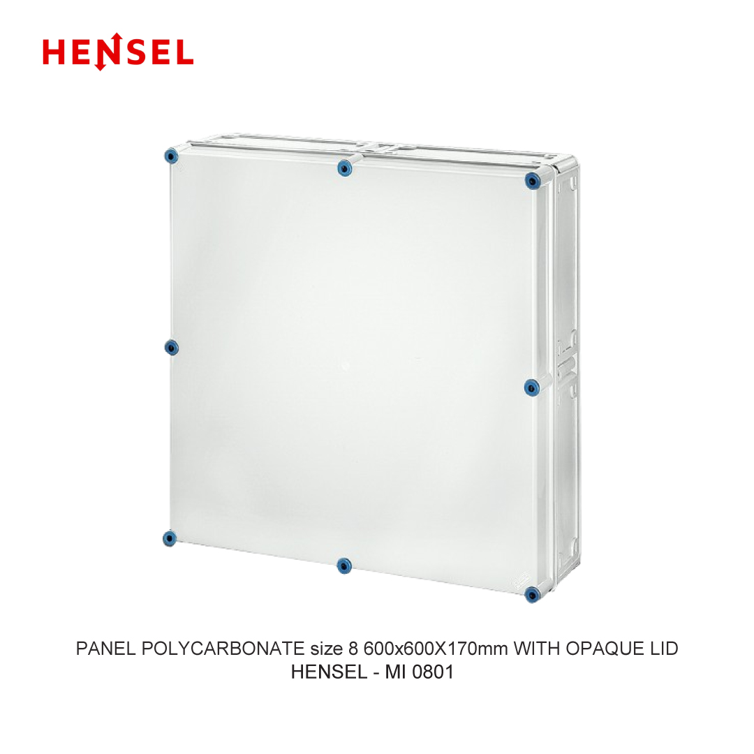 PANEL POLYCARBONATE size 8 600x600X170mm WITH OPAQUE LID
