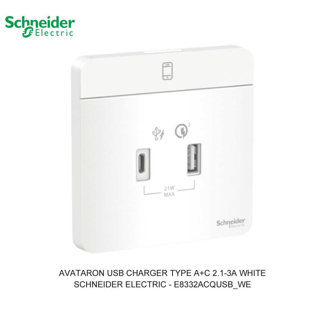 AVATARON USB CHARGER TYPE A+C 2.1-3A WHITE