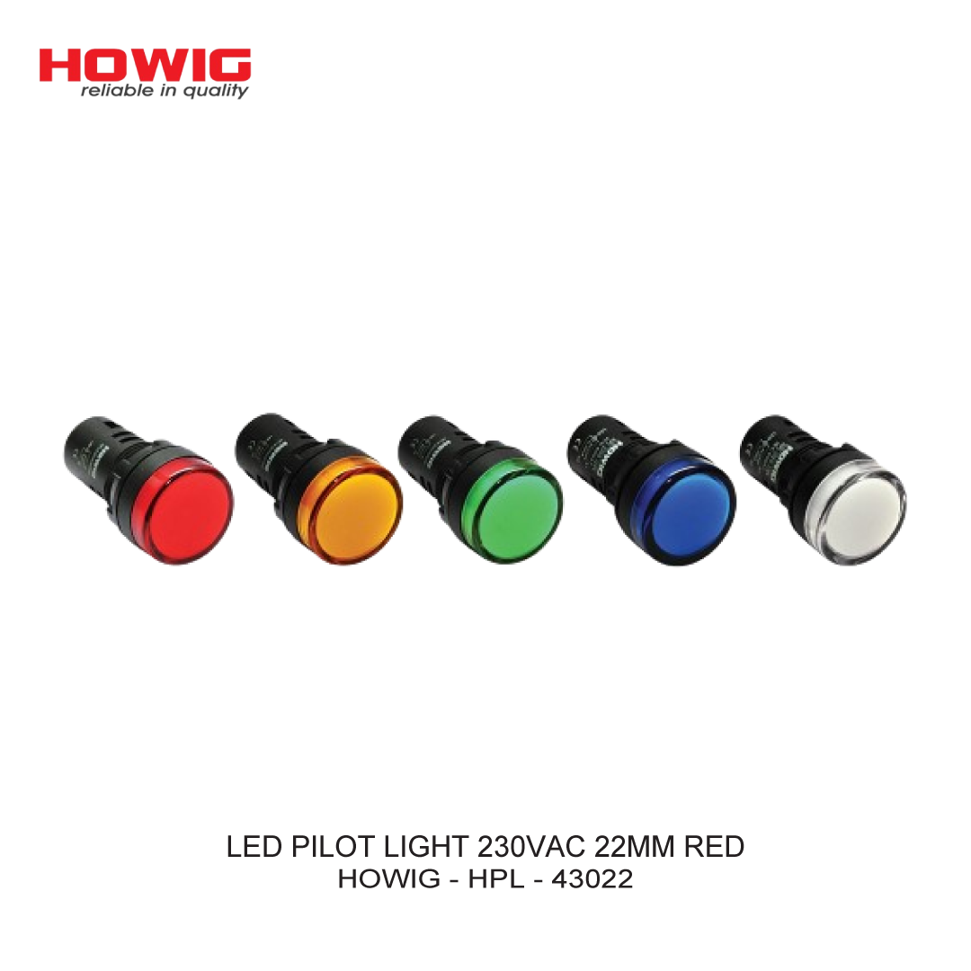 LED PILOT LIGHT 230VAC 22MM MERAH