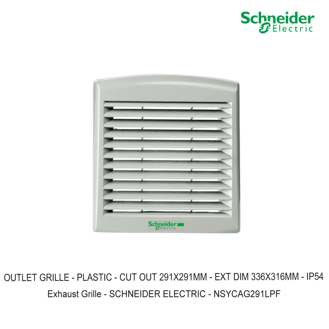 OUTLET GRILLE - PLASTIC - CUT OUT 291X291MM - EXT DIM 336X316MM - IP54