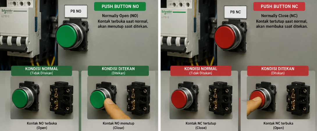 Mengenal Push Button NO dan NC pada Panel Listrik