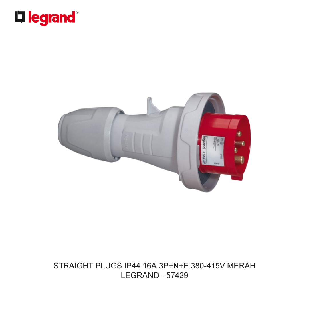 STRAIGHT PLUGS IP44 16A 3P+N+E 380-415V MERAH