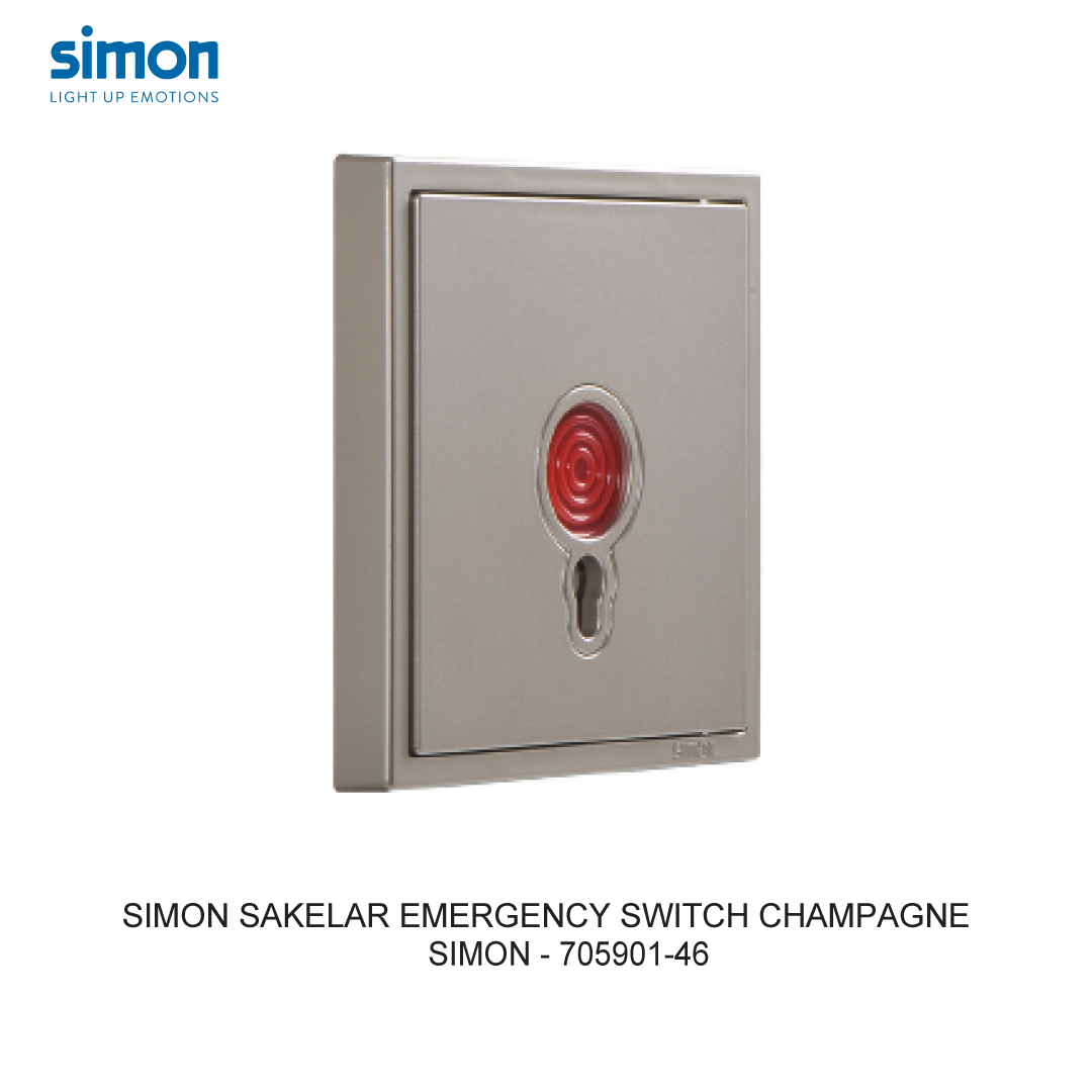 SIMON i7 SAKELAR EMERGENCY SWITCH CHAMPAGNE