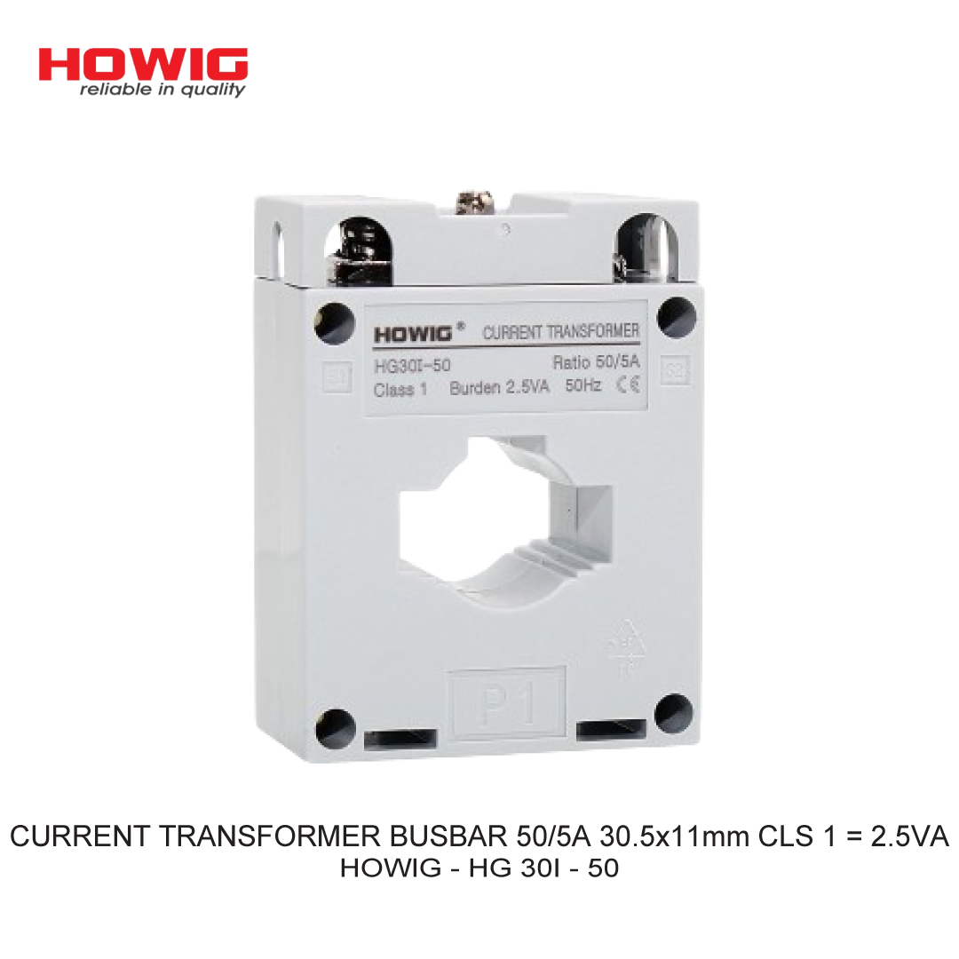 CURRENT TRANSFORMER BUSBAR 50/5A 30.5x11mm CLS 1 = 2.5VA