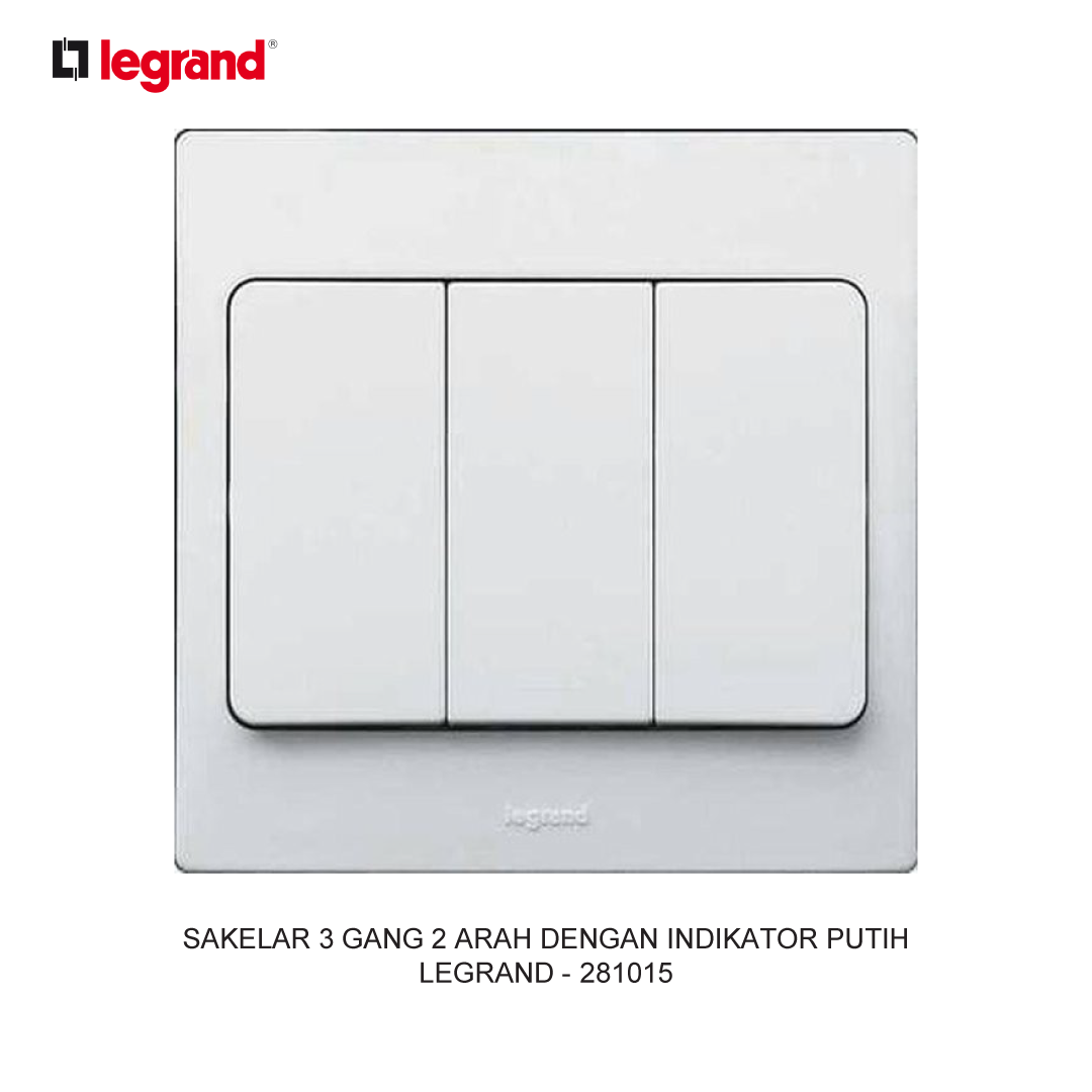 SAKELAR 3 GANG 2 ARAH DENGAN INDICATOR PUTIH