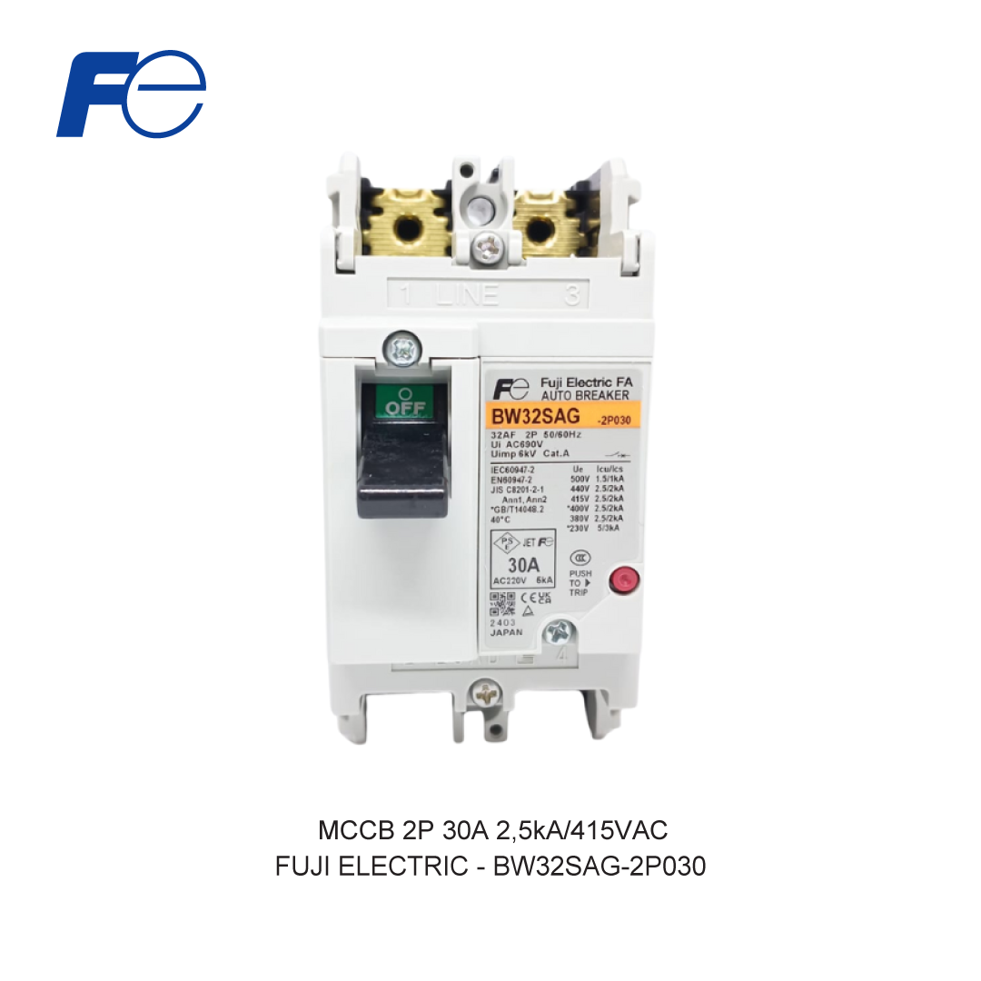 MCCB 2P 30A 2,5kA/415VAC