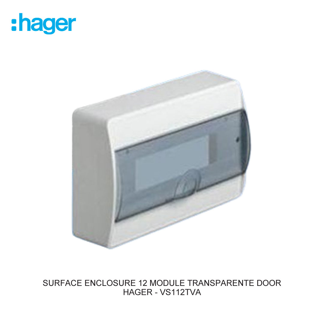 SURFACE ENCLOSURE 12 MODULE TRANSPARENTE DOOR