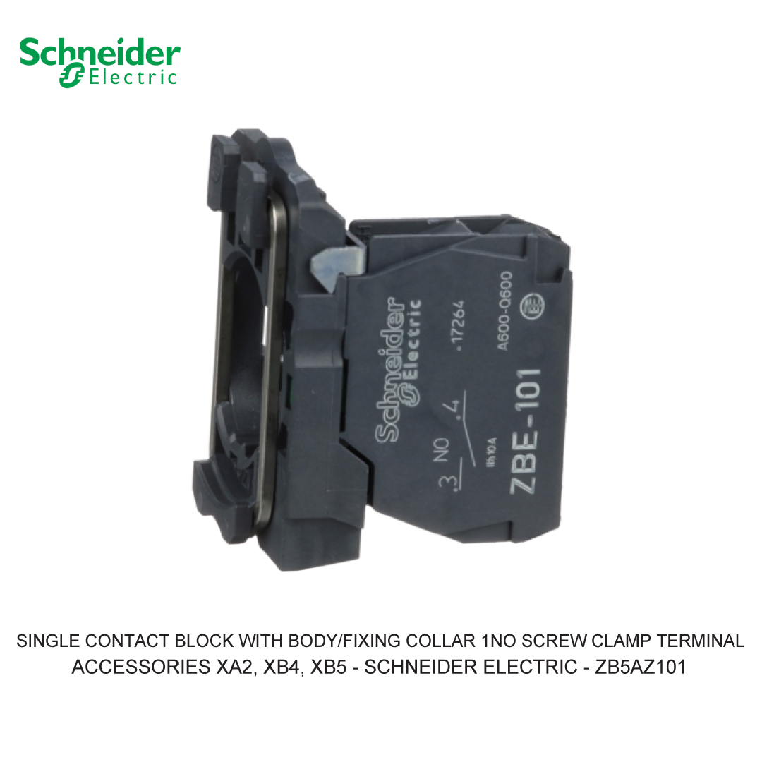 SINGLE CONTACT BLOCK WITH BODY/FIXING COLLAR 1NO SCREW CLAMP TERMINAL